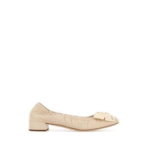 Prada Women Ivory Leather Pumps